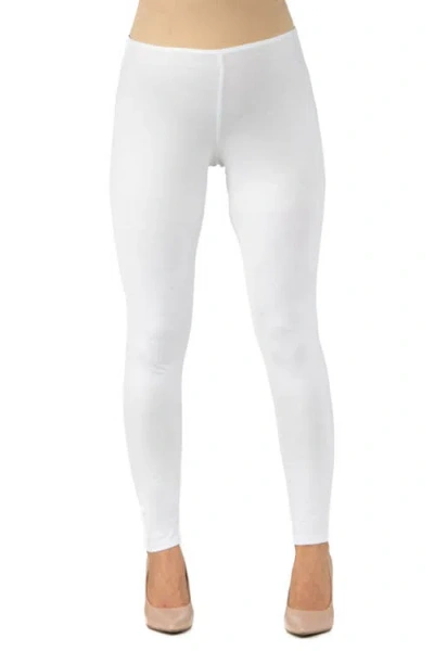 24seven Comfort Apparel Maternity Stretch Ankle Length Leggings In White