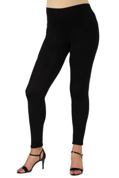 24seven Comfort Apparel Maternity Stretch Ankle Length Leggings In Black
