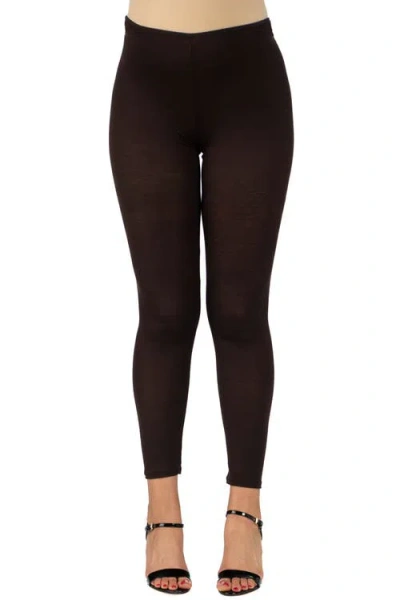24seven Comfort Apparel Maternity Stretch Ankle Length Leggings In Black