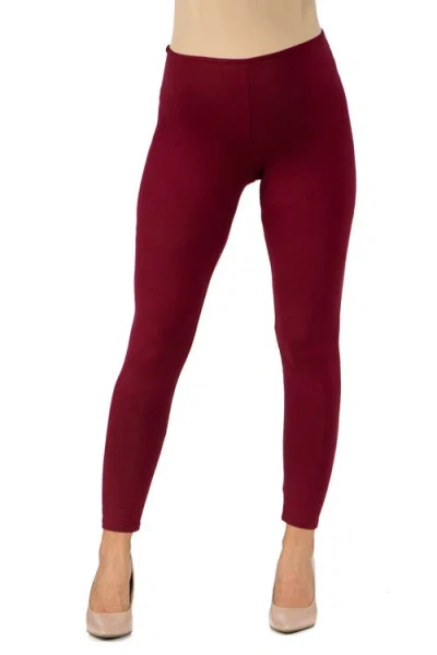 24seven Comfort Apparel Maternity Stretch Ankle Length Leggings In Red