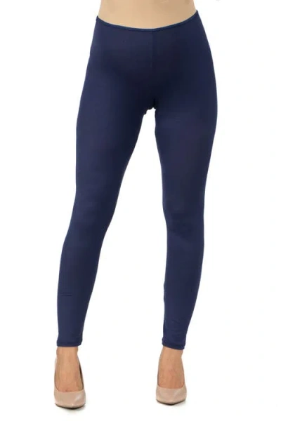 24seven Comfort Apparel Maternity Stretch Ankle Length Leggings In Blue