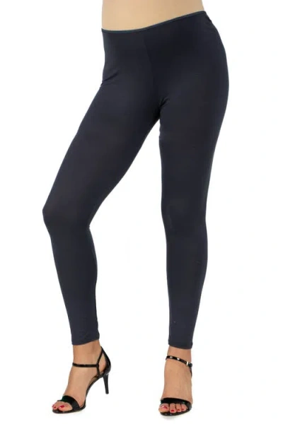 24seven Comfort Apparel Maternity Stretch Ankle Length Leggings In Black