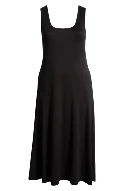 24seven Comfort Apparel Maxi Tank Dress In Black