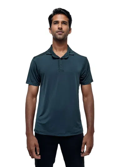 24seven Comfort Apparel Mens Wrinkle Resistant 3 Button Machine Washable Polo Shirt In Blue