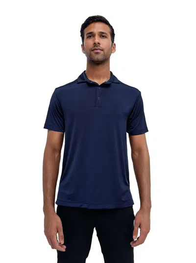 24seven Comfort Apparel Mens Wrinkle Resistant 3 Button Machine Washable Polo Shirt In Blue