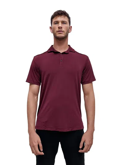 24seven Comfort Apparel Mens Wrinkle Resistant 3 Button Machine Washable Polo Shirt In Brown