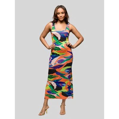 24seven Comfort Apparel Multicolor Razorback Tank Casual Maxi Dress