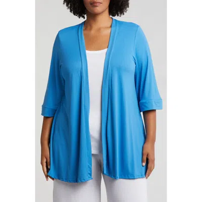 24seven Comfort Apparel Open Front Cardigan In Multi