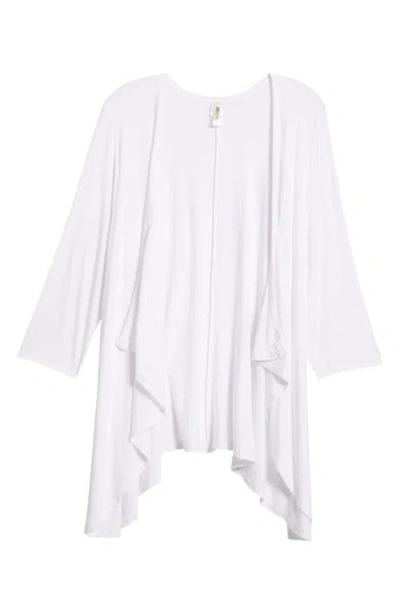 24seven Comfort Apparel Open Front Cardigan In White
