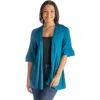 24seven Comfort Apparel Open Front Elbow Length Sleeve Cardigan