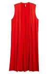 24seven Comfort Apparel Open Front Long Vest In Orange