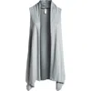 24seven Comfort Apparel Open Front Sidetail Stretch Vest In Slate