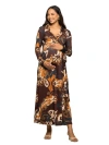 24seven Comfort Apparel Paisley Empire Waist Maxi Dress In Black