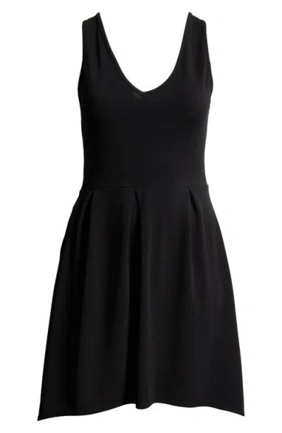 24seven Comfort Apparel Party Stretch High-low Dress In Black