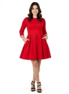 24seven Comfort Apparel Perfect Fit And Flare Maternity Pocket Dress In Red