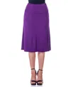 24seven Comfort Apparel Petite A Line Elastic Waist Knee Length Skirt In Purple