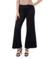 24seven Comfort Apparel Petite Comfortable Solid Color Palazzo Wide Leg Pants In Black