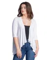 24seven Comfort Apparel Petite Elbow Length Sleeve Open Cardigan Jacket