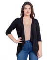 24seven Comfort Apparel Petites Elbow Length Sleeve Open Cardigan