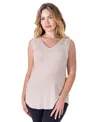 24seven Comfort Apparel Petites V-neck Tunic Tank Top With Round Hemline