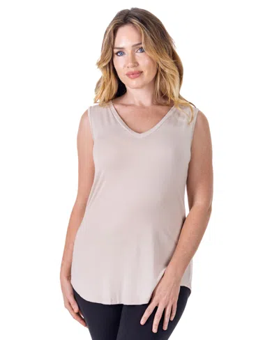 24seven Comfort Apparel Petite V-neck Tunic Tank Top With Round Hemline