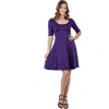 24seven Comfort Apparel Petites Apparel A-line Knee Length Dress Elbow Length Sleeves