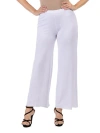 24seven Comfort Apparel Comfortable Solid Color Palazzo Pants In White