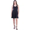 24seven Comfort Apparel Petites Sleeveless A-line Fit And Flare Skater Dress In Black