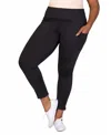 24seven Comfort Apparel Plus Size Ankle Leggings With Side Pocket In Black