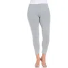 24seven Comfort Apparel Plus Size Comfortable Ankle Length Leggings In Gray