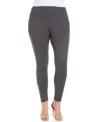 24seven Comfort Apparel Plus Size Comfortable Ankle Length Leggings In Charcoal