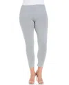 24seven Comfort Apparel Plus Size Comfortable Ankle Length Leggings In Heather