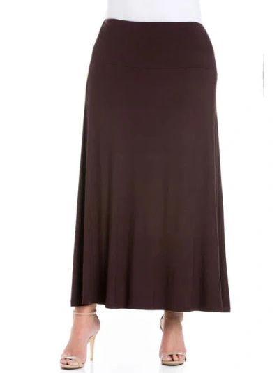 24SEVEN COMFORT APPAREL 24SEVEN COMFORT APPAREL PLUS SIZE COMFORTABLE FIT ELASTIC WAIST MAXI SKIRT