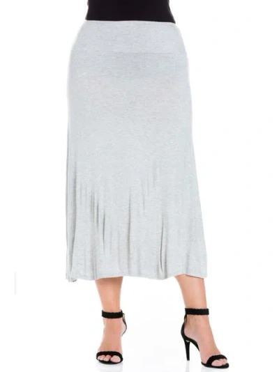 24SEVEN COMFORT APPAREL 24SEVEN COMFORT APPAREL PLUS SIZE COMFORTABLE FIT ELASTIC WAIST MAXI SKIRT
