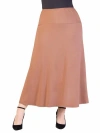 24seven Comfort Apparel Plus Size Comfortable Fit Elastic Waist Maxi Skirt In Pink