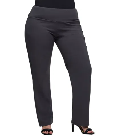 24SEVEN COMFORT APPAREL PLUS SIZE COMFORTABLE STRETCH HIGH WAIST PANTS