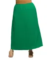 24seven Comfort Apparel Plus Size Elastic Waist A-line Maxi Skirt