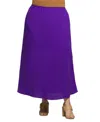 24seven Comfort Apparel Plus Size Elastic Waist A-line Maxi Skirt