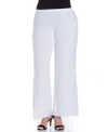 24SEVEN COMFORT APPAREL PLUS SIZE ELASTIC WAIST FLARED LEG PALAZZO PANTS