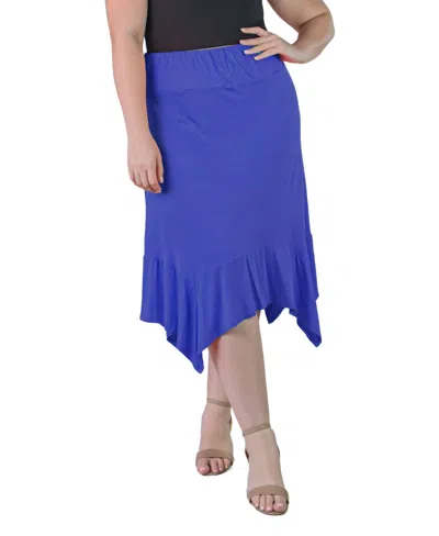 24SEVEN COMFORT APPAREL PLUS SIZE ELASTIC WAIST HANDKERCHIEF SKIRT