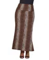 24seven Comfort Apparel Leopard Print Knit Maxi Skirt In Brown Multi