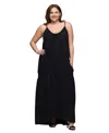 24seven Comfort Apparel Plus Size Lightweight Spaghetti Strap Pocket Maxi Dress