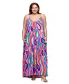 24seven Comfort Apparel Plus Size Lightweight Spaghetti Strap Pocket Maxi Dress