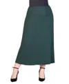 24seven Comfort Apparel Plus Size Maxi Skirt In Hunter