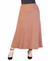 24seven Comfort Apparel Plus Size Maxi Skirt In Mocha