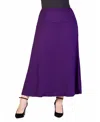 24seven Comfort Apparel Plus Size Maxi Skirt In Purple