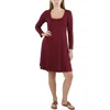 24seven Comfort Apparel Plus Womens Crewneck Knee Length T-shirt Dress