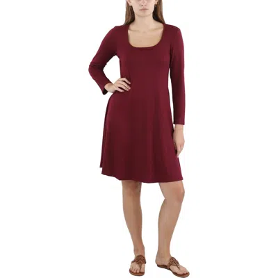 24seven Comfort Apparel Plus Womens Crewneck Knee Length T-shirt Dress