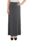 24seven Comfort Apparel Womens Elastic Waist Solid Color Maternity Maxi Skirt In Grey