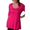 24seven Comfort Apparel Plus Size Tunic Top In Pink